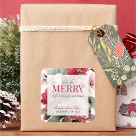 Adesivo Quadrado Let's Be Merry Christmas Wedding Bridal Shower