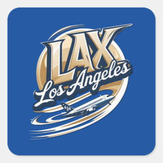 Adesivo Quadrado Let's Go LAX Airport Code Sticker