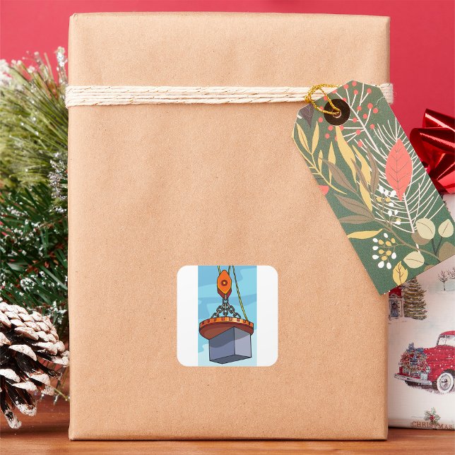 Adesivo Quadrado Levantamento do guindaste (Criador carregado)