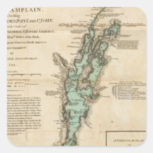 Adesivo Quadrado Levantamento do lago Champlain