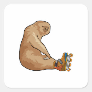 Adesivo Quadrado Leve como skater em linha com skates em linha