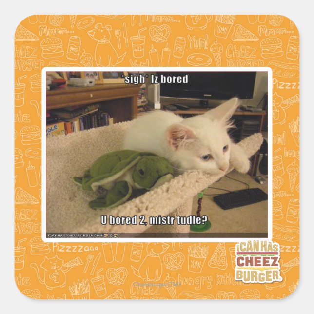 Adesivo Quadrado Leve. Iz entediado (Frente)