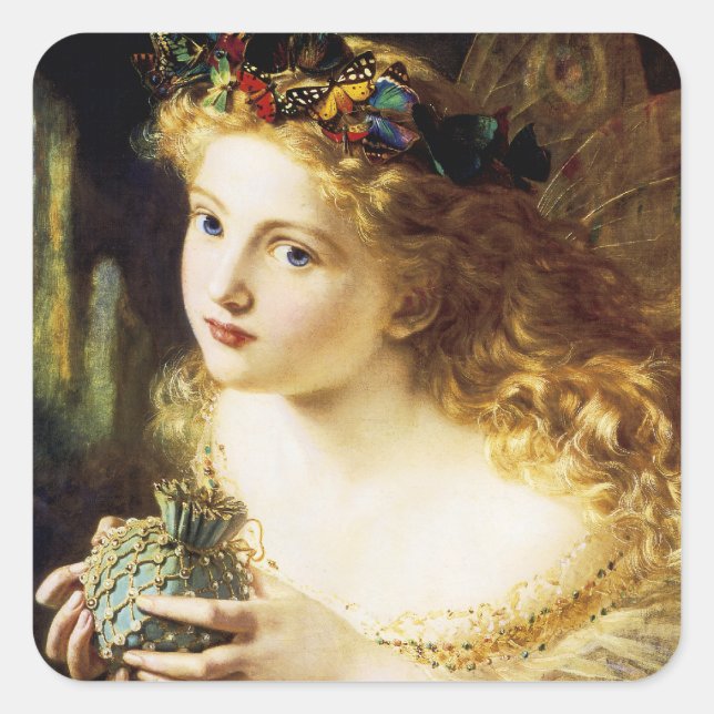 Adesivo Quadrado Leve o rosto justo da mulher (Frente)