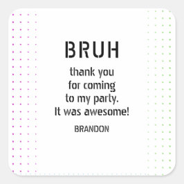 Adesivo Quadrado LEVE-TE A VOCÊ NO Vídeo Jogo de Aniversário do Tee