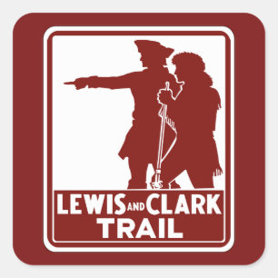 Adesivo Quadrado Lewis & Clark, sinal do guia do tráfego, EUA
