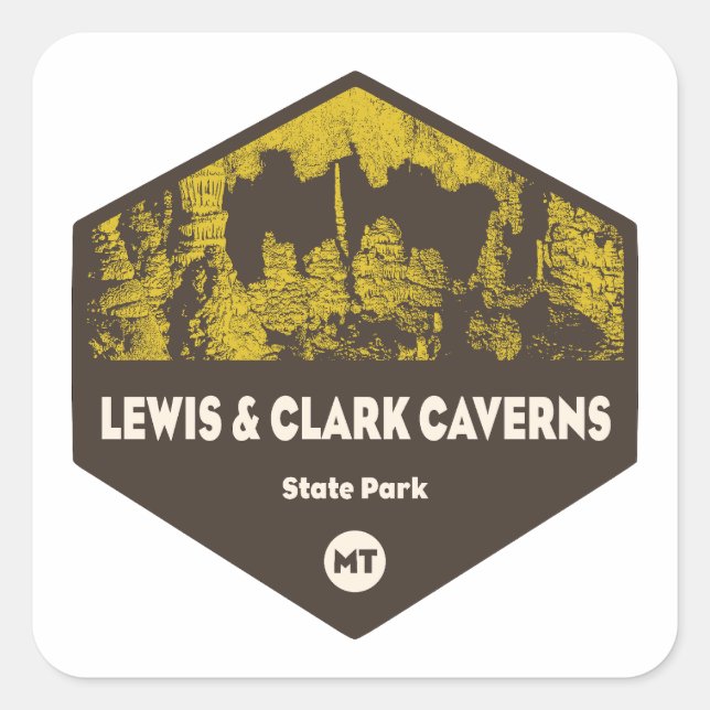 Adesivo Quadrado Lewis e Clark Caverns State Park Montana (Frente)