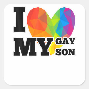 Adesivo Quadrado LGBT Gay Lésbica Marcha de Orgulho LGBT Eu Amo Min