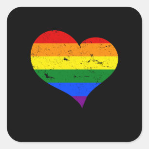 Adesivo Quadrado LGBT - Lesbian Gay Bisexual Transgender Heart