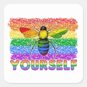 Adesivo Quadrado LGBT Seja você mesmo