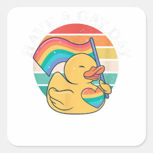 Adesivo Quadrado LGBT tem um Orgulho gay de dia engraçado LGBTQ