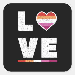 Adesivo Quadrado LGBTQ Orgulho Lésbico Sinalizador de Tremor
