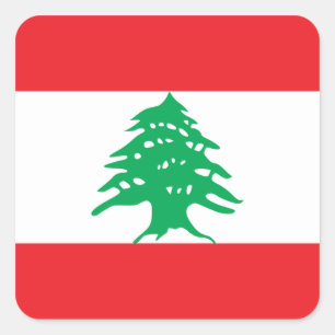Adesivo Quadrado Líbano/bandeira libanesa
