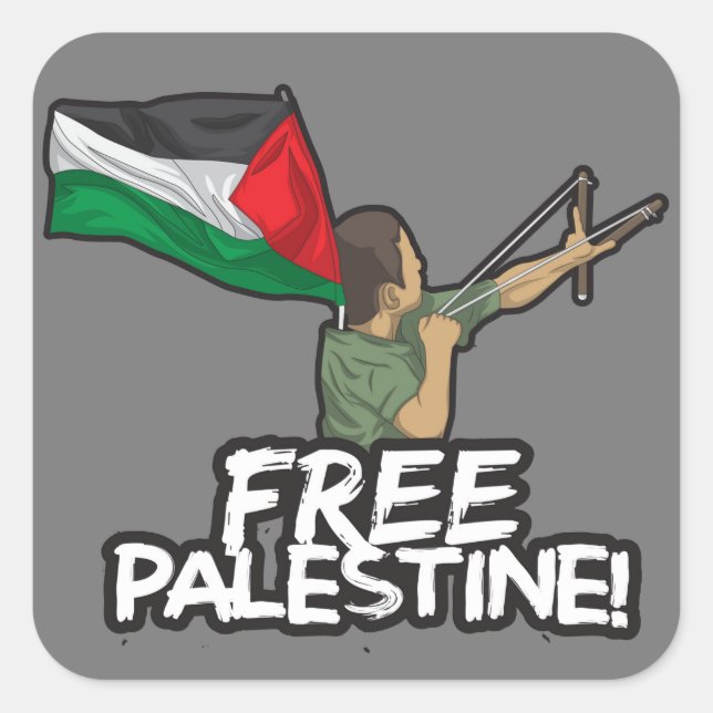 Adesivo Quadrado Liberdade palestina da Resistência Palestiniana (Frente)