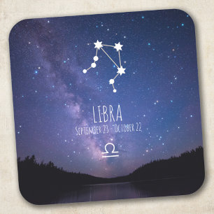 Adesivo Quadrado Libra   Constelação Zodiac Personalizada