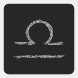 Adesivo Quadrado Libra. Sinal astrológico do zodíaco