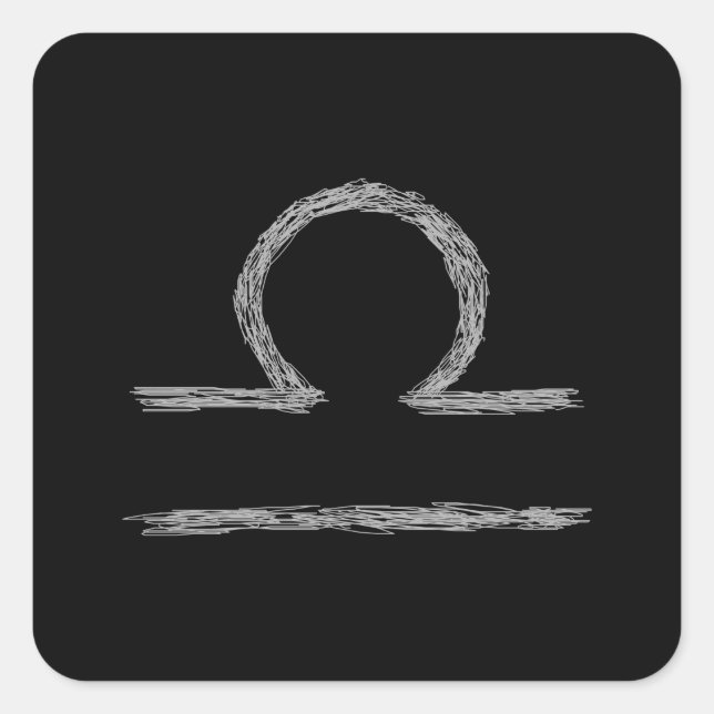 Adesivo Quadrado Libra. Sinal Astrológico Zodíaco. (Frente)