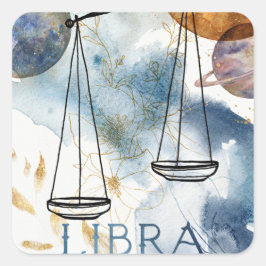 Adesivo Quadrado Libras escalam aniversário astrologia zodíaca dour