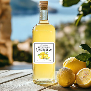 Adesivo Quadrado Licor Italiano Homemade Limoncello com Nome