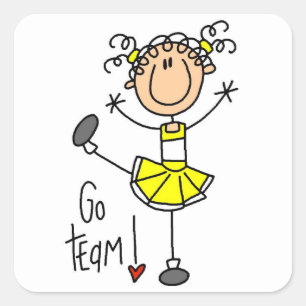 Adesivo Quadrado Lider do Time Amarelo Cheerleader