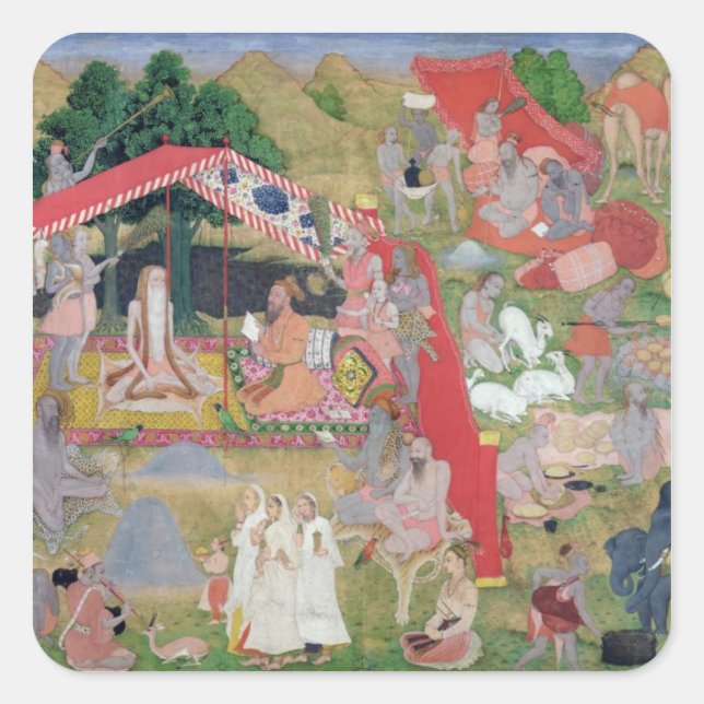 Adesivo Quadrado Líderes Tribais Reunindo Hermets (Frente)