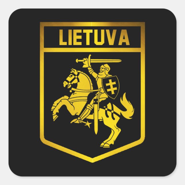 Adesivo Quadrado Lietuva Emblem (Frente)