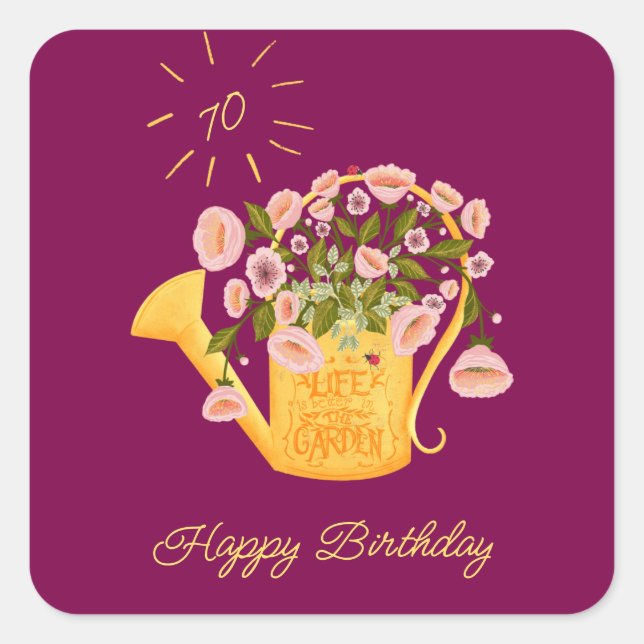 Adesivo Quadrado Life is better in the garden personalise card   (Frente)