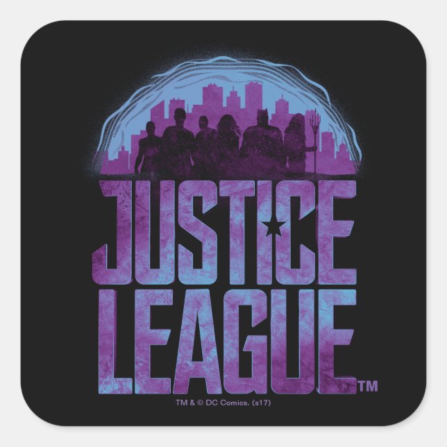Adesivo Quadrado Liga da Justiça | Silhouette da Liga da Justiça (Frente)