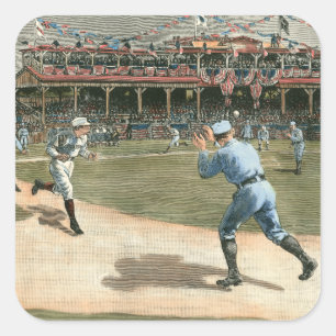 Adesivo Quadrado Liga Nacional de Beisebol 1886