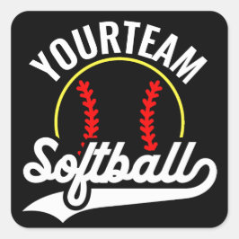 Adesivo Quadrado Liga Personalizada do ADD do Jogador do Softball T
