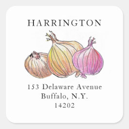 Adesivo Quadrado Ligações de Cores Aquáticas Endereço de Devolução