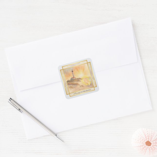 Adesivo Quadrado Lighthouse Sympathy Matching Envelope Seals (Envelope)