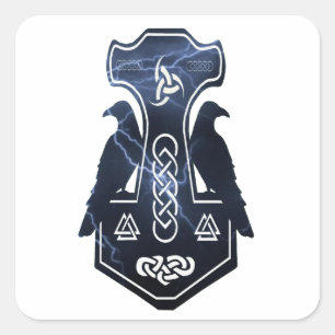 Adesivo Quadrado Lighting Thor's Hammer