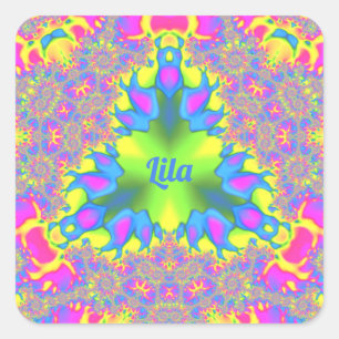 Adesivo Quadrado LILA ~ Sombras Amarelo, Verde, Rosa, Azul ~