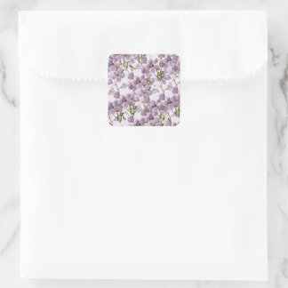 Adesivo Quadrado Lilac Garden Floral Decor Sticker