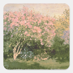 Adesivo Quadrado Lilac no Sun, 1873 de Claude Monet  