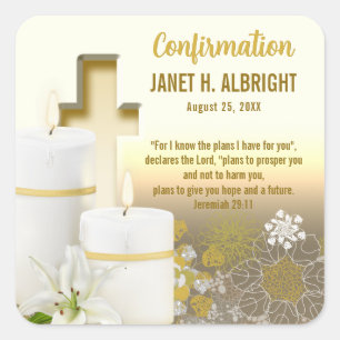 Adesivo Quadrado Lily Candle Cross