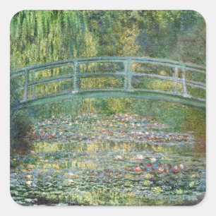Adesivo Quadrado Lily Pond Água Vintage - Pintura Francesa
