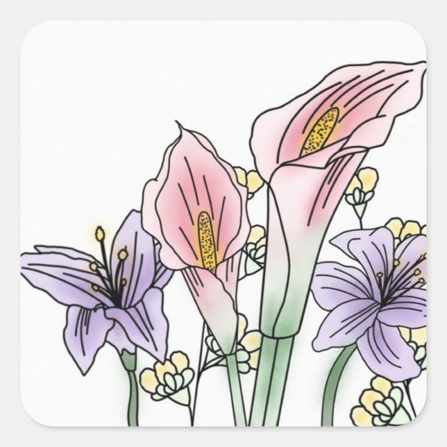 Adesivo Quadrado Lily Sticker (Frente)