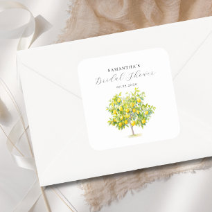 Adesivo Quadrado Limão Citrus Watercolor Chá de panela