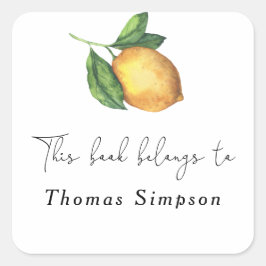 Adesivo Quadrado Limão de Citros - este livro pertence a
