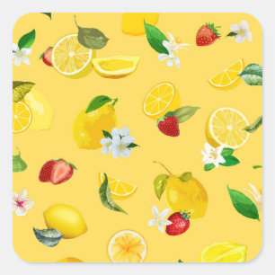 Adesivo Quadrado Limão e morango 3