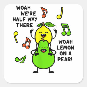 Adesivo Quadrado Limão Em Um Memória Lírica De Foodie Engraçado