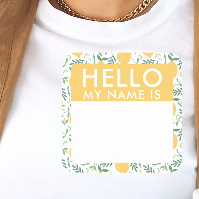 Adesivo Quadrado Limões Bonitos Olá Meu Nome É Stickers (Criador carregado)