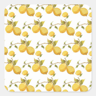 Adesivo Quadrado Limões frescos da Vintage: Design simples