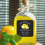 Adesivo Quadrado Limões Obrigados de Casamento Limoncello Black<br><div class="desc">Casamento De Limões De Aquarela E Limões De Casamento De Limoncello Agradece-Lhes Pinheiros</div>
