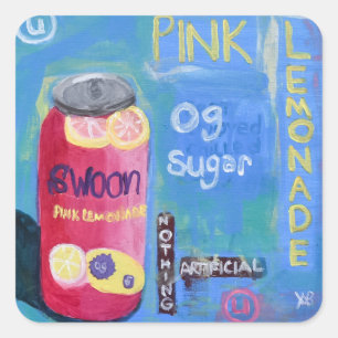 Adesivo Quadrado Limonada Rosa