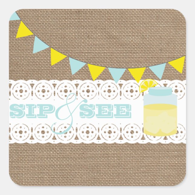 Adesivo Quadrado Limonada Sip E Veja Baby Boy Sticker (Frente)
