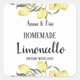 Adesivo Quadrado Limoncello Caseiro Casamento Moderno Elegante