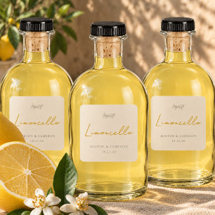 Adesivo Quadrado Limoncello Itália Favor de Casamento Personalizado