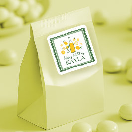 Adesivo Quadrado Limoncello Limonada Limão Aniversário Personalizad